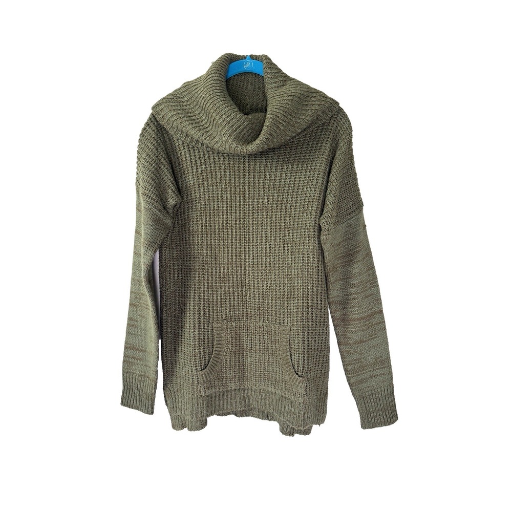 VTG Y2K Sweater Medium Cowl Neck Pocket Chunky Fisherman Fairy Grunge Goblin